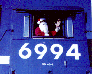 Me as Santa on train
